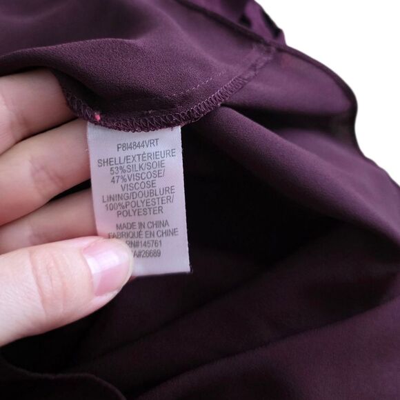 Parker Purple Robyn Blouson Mini Silk Blend Dress S - Picture 7 of 7